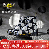 Dr.Martens 马丁 1460条纹波点时装靴黑色/白色女款8孔马丁靴 黑色/白色 37