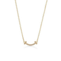 Tiffany&Co;. T系列 18K金镶钻项链 63843407 黄金色
