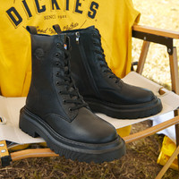 Dickies 帝客 马丁靴女靴22年秋季新款侧拉链简约纯色百搭休闲靴