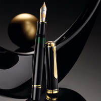 Pelikan 百利金 德国进口M1000双色雕花18K金尖钢笔墨水笔黑色EF