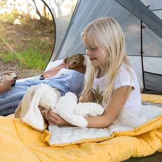 Naturehike 挪客（NatureHike）儿童成长睡袋 户外可延长拼接露营保暖信封睡袋 C180芸苔黄