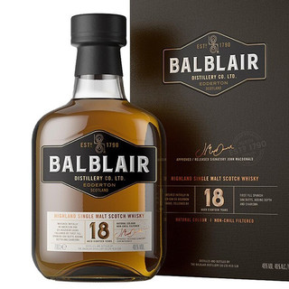 Balblair 巴布莱尔 18年 单一麦芽 苏格兰威士忌 46% 700ml 礼盒装