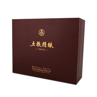 WULIANGYE 五粮液 五粮精酿中国红礼盒  礼盒装 52度 500mL 1盒 两瓶