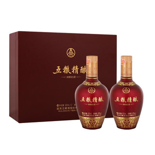 WULIANGYE 五粮液 五粮精酿中国红礼盒  礼盒装 52度 500mL 1盒 两瓶