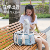 PLUS会员：DO DO PET 外出便携手提猫包 蓝色