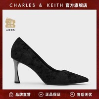 CHARLES & KEITH CHARLES&KEITH;女士复古丝绒尖头高跟单鞋CK1-60280319
