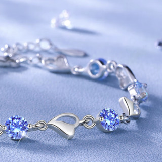 GLTEN MSL014 海洋之心足银宝石手链 15.5cm 蓝宝石款