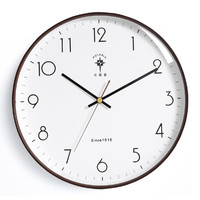 POLARIS 北极星 简约圆形挂钟 咖啡色 15英寸