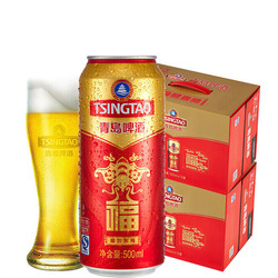 TSINGTAO 青岛啤酒 福如东海10度寿宴 500mL 12罐