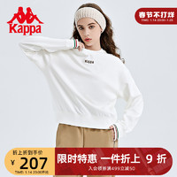 Kappa 卡帕 套头衫2022新款女秋短款运动卫衣休闲落肩圆领长袖