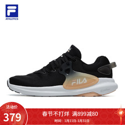 FILA 斐乐 女鞋跑步鞋女 ATHLETICS健身鞋综训鞋透气轻便运动鞋休闲慢跑鞋 黑色-BK 37.5