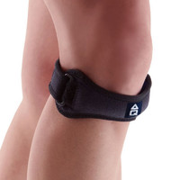 AQ 髌骨带护膝双边强加压 吸震垫片髌骨加压带抗菌防护5051SP 黑色 均码