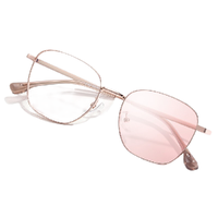 HD 汇鼎 31302 玫瑰金合金眼镜框+1.56折射率 非球面镜片 粉变