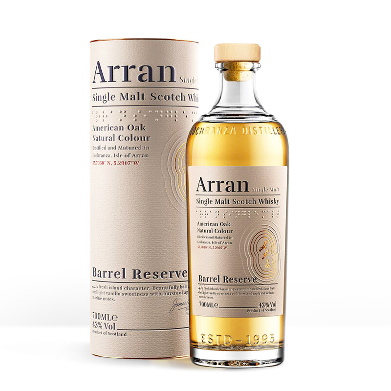 Arran 艾伦 波本桶甄选 43%vol 单一麦芽 苏格兰威士忌 700ml