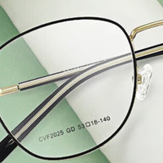 Coastal Vision/镜宴&essilor 依视路 CVF2025GD 金色金属眼镜框+钻晶A3系列 1.60折射率 非球面镜片