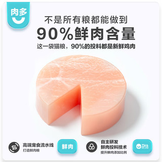 NOURSE 卫仕 X90全价鲜肉猫粮 幼猫猫粮无谷90%鲜鸡肉宠物猫咪食品50g*4