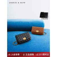 CHARLES & KEITH CHARLES&KEITH;礼盒CK2-70160112-4菱格链条斜挎小方包女包 Black黑色 S