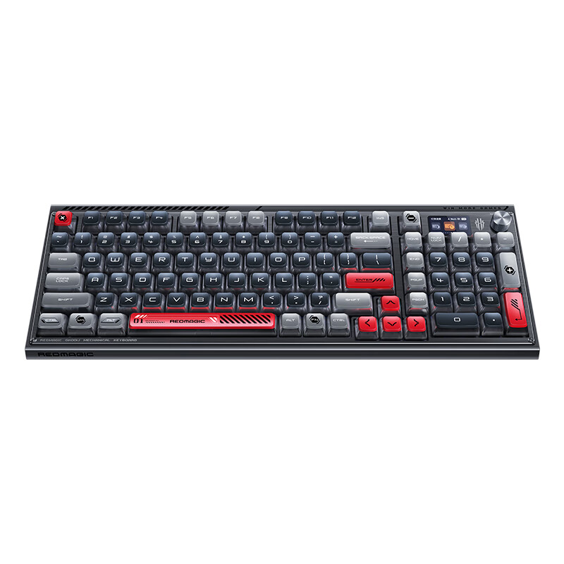 红魔系列 GK001J 100键 2.4G蓝牙 多模无线机械键盘 氘锋透明 TTC快银轴V2 RGB