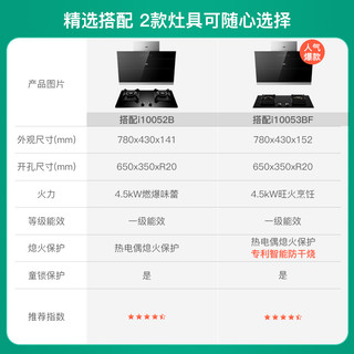 华帝烟灶套装i11127抽油烟机燃气灶套餐大吸力侧吸式家用官方旗舰（液化气、搭配4.5kw防干烧灶（i11127+i10053BF））