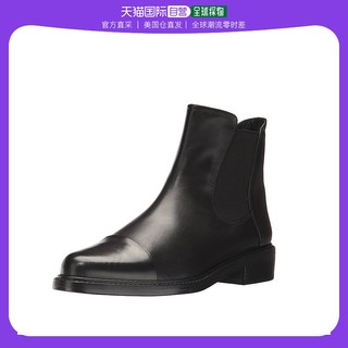 美国直邮stuart weitzman/SW GOBI 牛皮切尔西靴短靴粗跟女士靴子 黑色 4