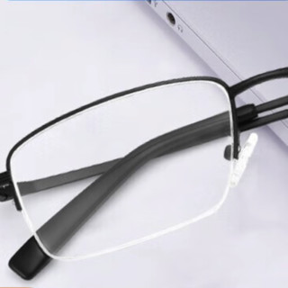 essilor 依视路 CVF2027BK 金属半框眼镜框+钻晶A3系列 非球面镜片