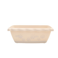 IRIS 爱丽思 浮雕长形花盆 浅米色 37*20*15cm 精美花纹款