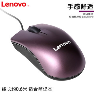 联想（Lenovo）有线鼠标 商务办公鼠标 家用台式机笔记本鼠标 USB接口 Darren BM0.6米有线鼠标/紫色