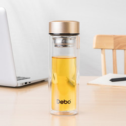 Debo 德铂 穆里纳水杯直觉杯耐热双层玻璃杯320ML