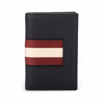 BALLY 巴利 奢侈品 男士BALEE黑色纯色牛皮名片夹 BALEE.HP/100 6231901