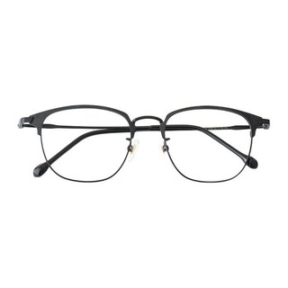 目匠 3389 经典黑纯钛眼镜框+1.67折射率 防雾防蓝光镜片