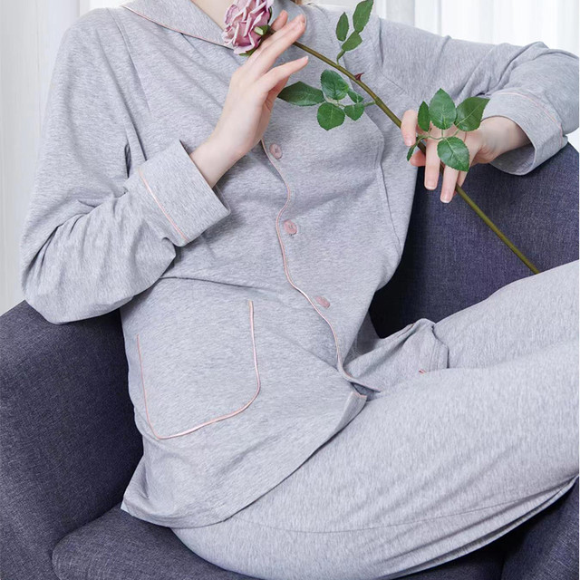 imummy 美棉哺乳月子服产后孕妇睡衣哺乳套装孕期家居服