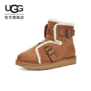 UGG2022秋冬男女款平底溢毛休闲靴迷你靴舒适搭扣雪地靴 1119431 SAN | 沙色 40 鞋内长：26CM