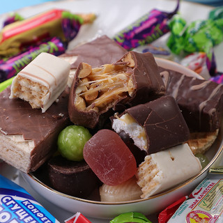slavyanka 俄罗斯进口糖果紫皮糖巧克力混合装零食散装喜糖年货 俄罗斯混装糖果1000g (2斤)