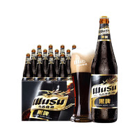 WUSU 乌苏啤酒 新疆原厂大乌苏啤酒乌苏黑啤620ml*12瓶装浓郁烈性整箱
