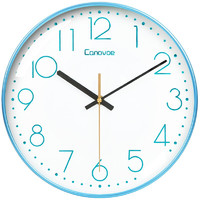 canovoe 凯诺时 钟表客厅挂钟表挂墙现代简约时尚3D创意大气石英钟挂表家用时钟 闪蓝色（30厘米)
