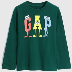 Gap 盖璞 男幼童冬季2022新款LOGO纯棉T恤736788儿童装运动长袖