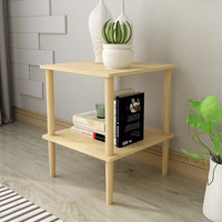 SHUAI LI 帅力 茶几 床头置物柜双层收纳边桌40*40原色榉木腿方边几SL8279Z