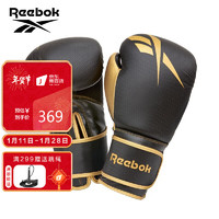 Reebok 锐步 拳击手套 成人散打搏击手套男女训练比赛手套打沙包拳套 10盎司黑金色RSCB-11117GB-10