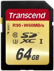 Transcend 创见 64GB 高速 10 UHS-3 闪存卡 95/60 MB/s ,金色