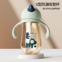 taoqibaby 淘气宝贝 PPSU吸管杯宝宝儿童水杯宽口径耐摔学饮杯带手柄