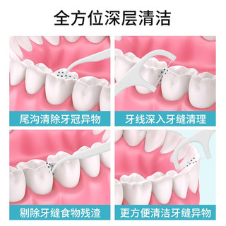 央氏 专业洁齿牙线棒50支盒装旅行装便携洗漱深洁牙缝超细滑圆线牙签线