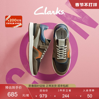 Clarks 其乐 男士低帮休闲鞋  261642477 铁锈红 42.5