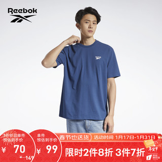 Reebok 锐步 官方2022新款男女TEE基础logo款休闲圆领短袖HI4996 HI4996 A/L