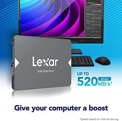 Lexar 雷克沙 NS100 256GB 2.5英寸 SATA III 内置 SSD，固态硬盘，读取速度高达 520MB/s (LNS100-256RBNA)