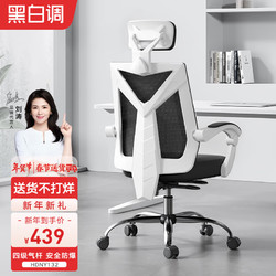 HBADA 黑白调 HDNY132 人体工学电脑椅 白色 标准款