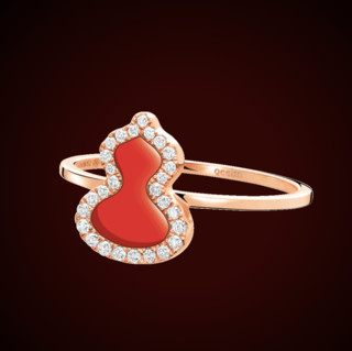Qeelin 麒麟珠宝 Wulu18系列 WU-RI0004E-RGDRA 女士18K玫瑰金红玛瑙钻石戒指