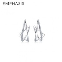 EMPHASIS 形系列 18K白金五角星钻石耳钉 91516E