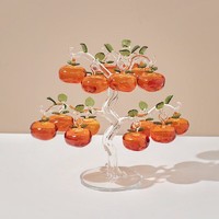 PLUS会员：柏梵（bofan） 现代轻奢水晶柿子树摆件 水晶柿子树-15果