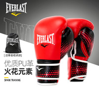 EVERLAST 艾华朗 拳击手套男女训练火花系列散打泰拳格斗专业自由搏击打沙袋拳套艾华朗P00001919 红色 14oz