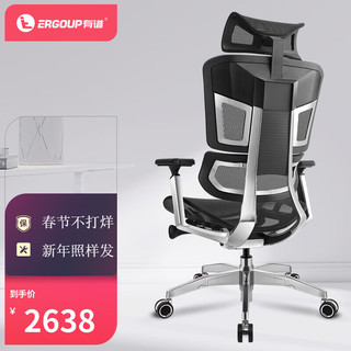 ERGOUP 有谱 启航 人体工学椅电脑椅 黑框黑网
